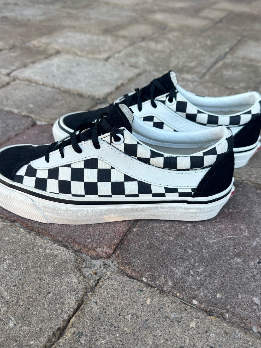 Vans Old Skool Checkerboard Sneakers Black White Unisex W5.5/M4